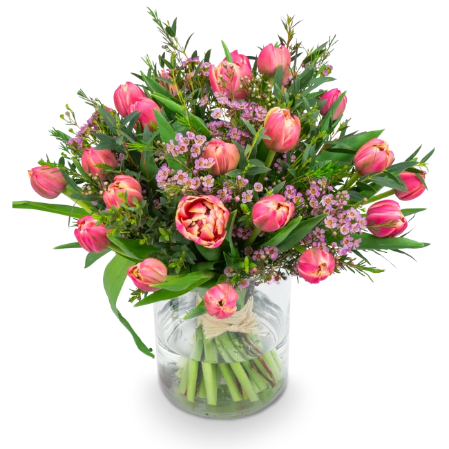 Bouquet of tulips in full bloom